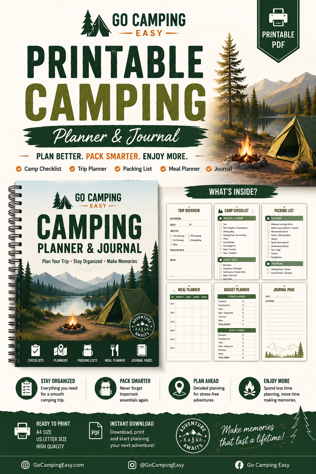Printable Camping Planner & Journal